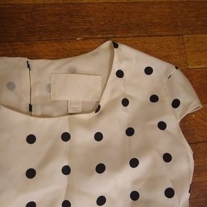 RARE J. Crew Collection Silk Polka Dot Blouse Top